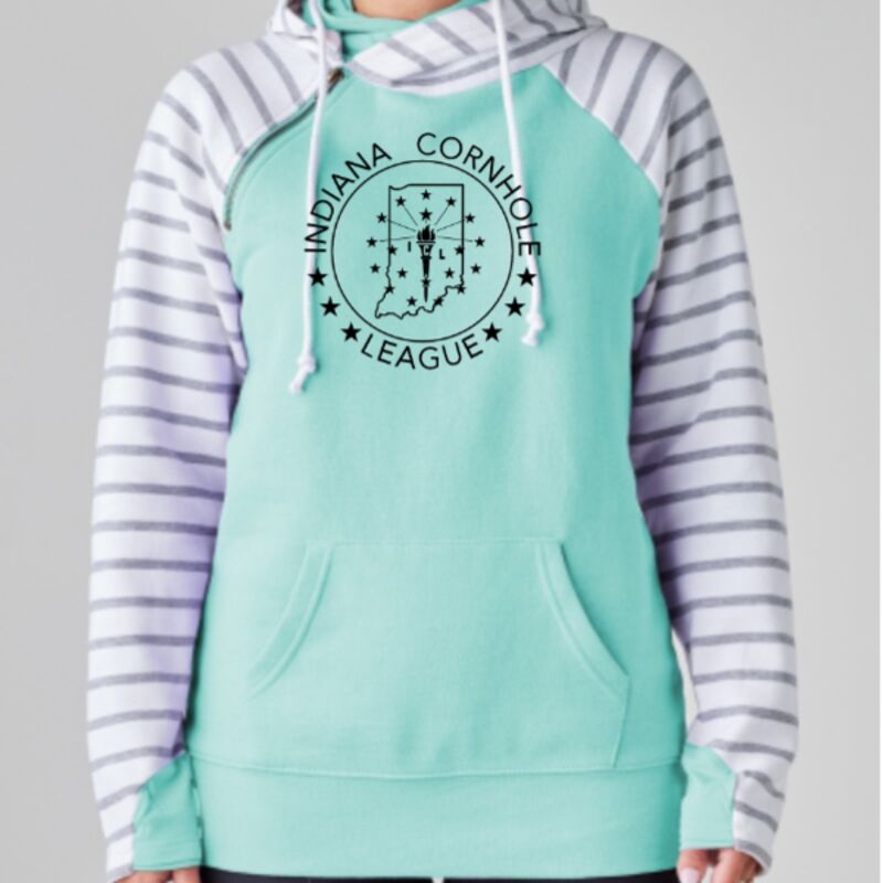 ICL - Ladies Stripe Double Hood Pullover Thumbnail