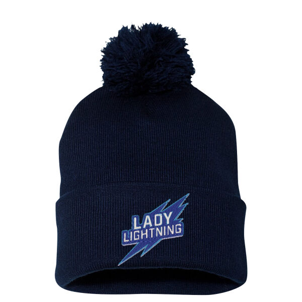 Lady Lightning - 12" Pom-Pom Cuffed Beanie Thumbnail
